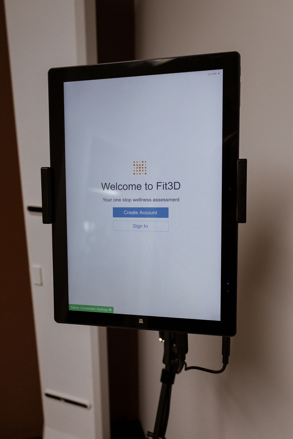 Fit3D welcome screen interface